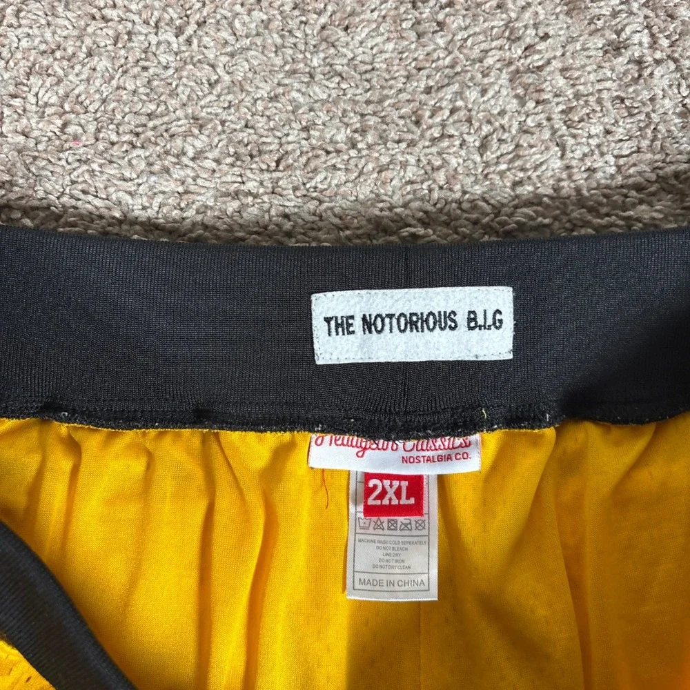 Headgear Classics Notorious BIG Bad Boy Mesh Basketball Shorts Yellow Mens 2XL